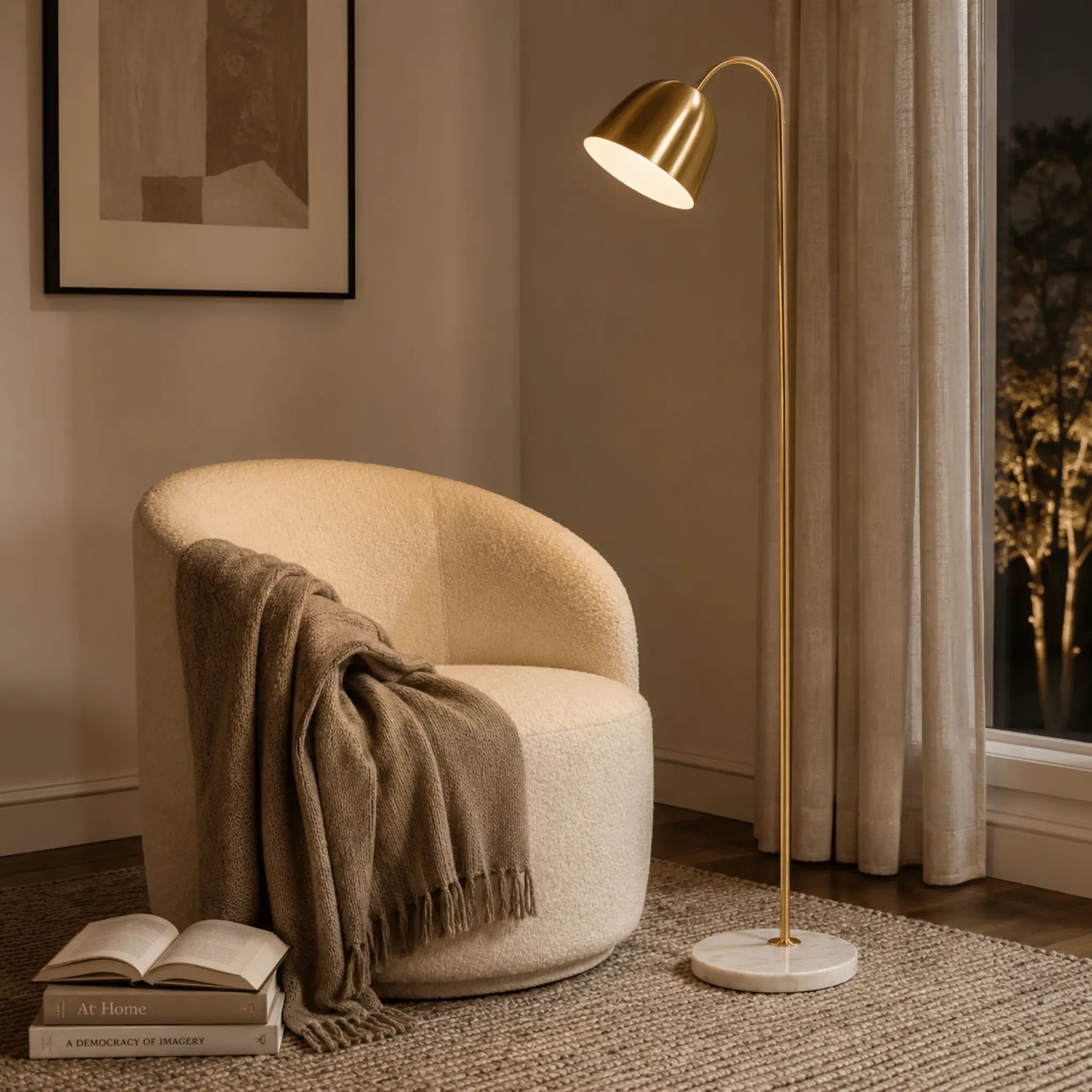 The Reading Corner Brass Floor Lamp