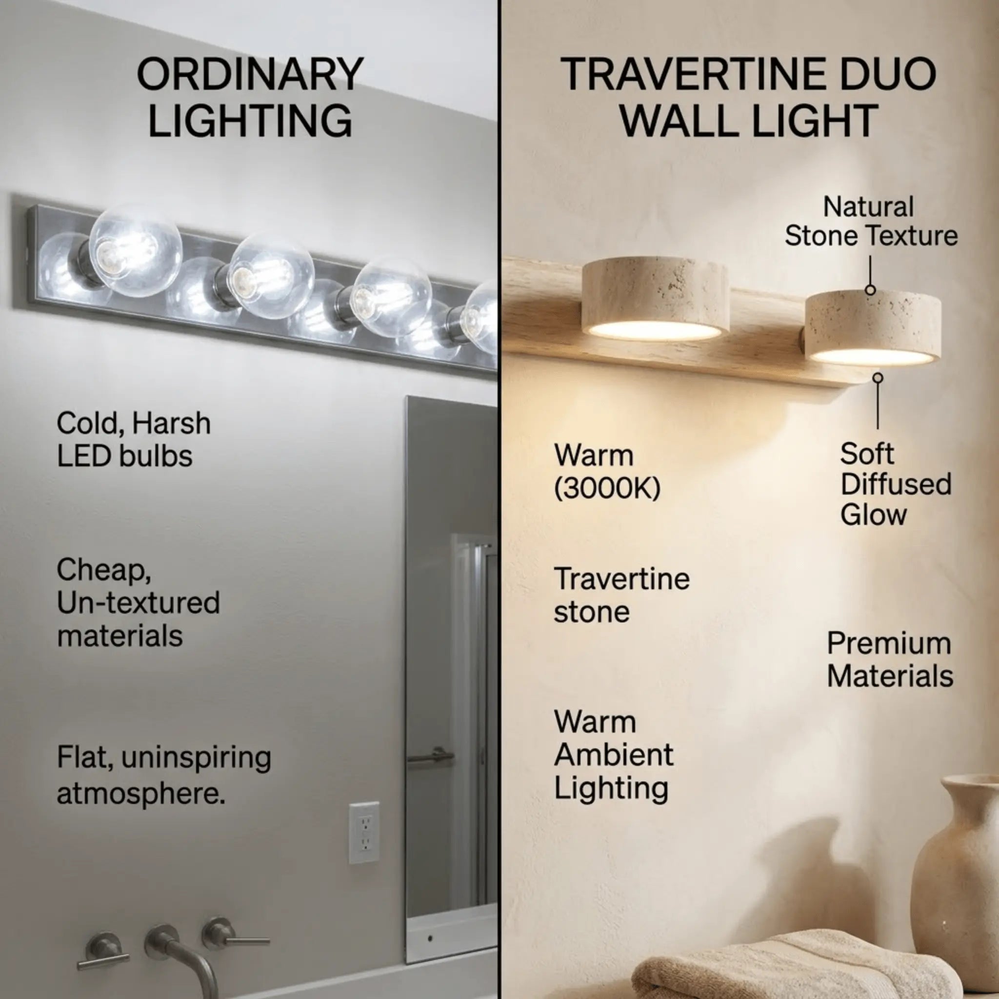 The Travertine Wall Light — Natural Stone Meets Warm Minimalist Design
