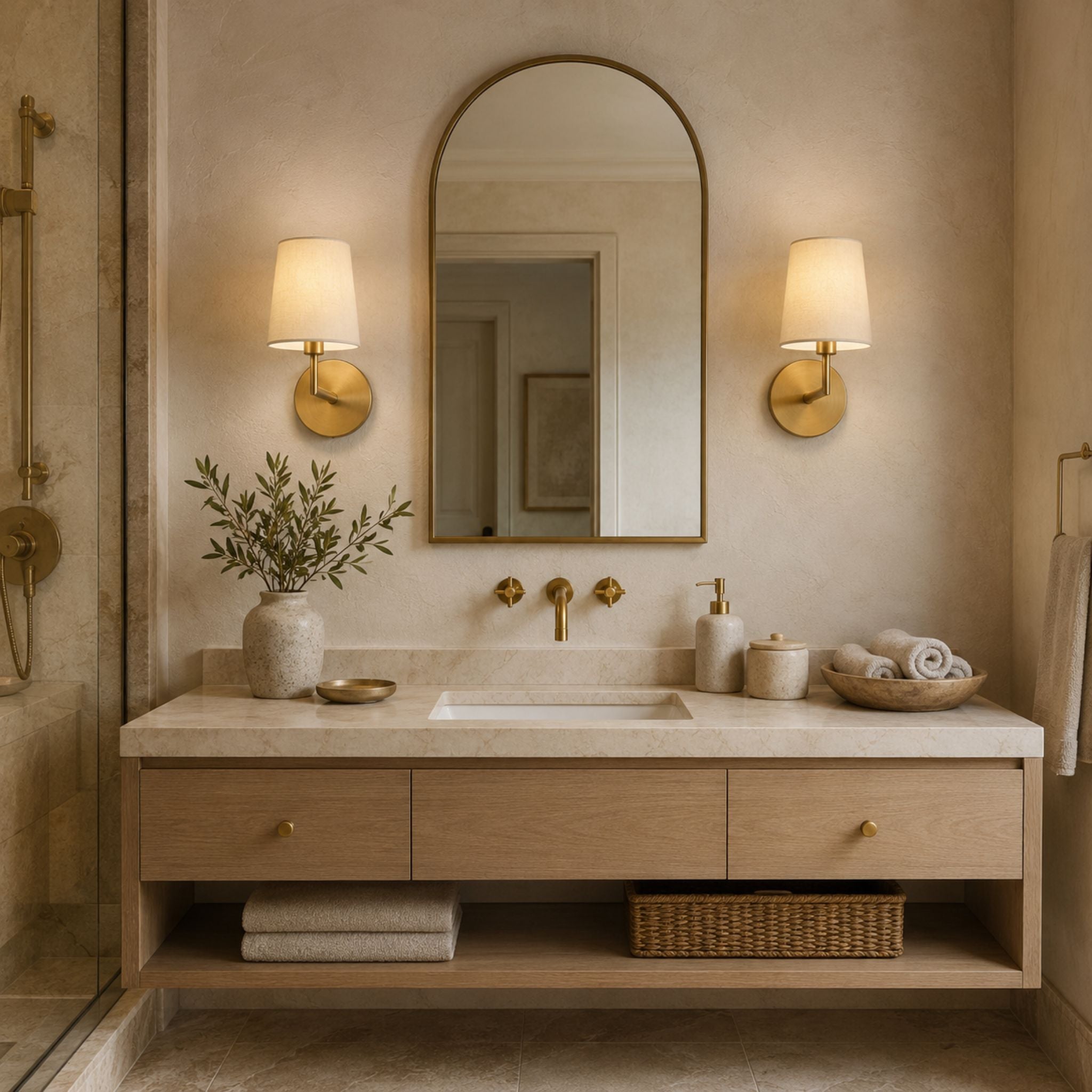 The Soft Glow Brass Sconce