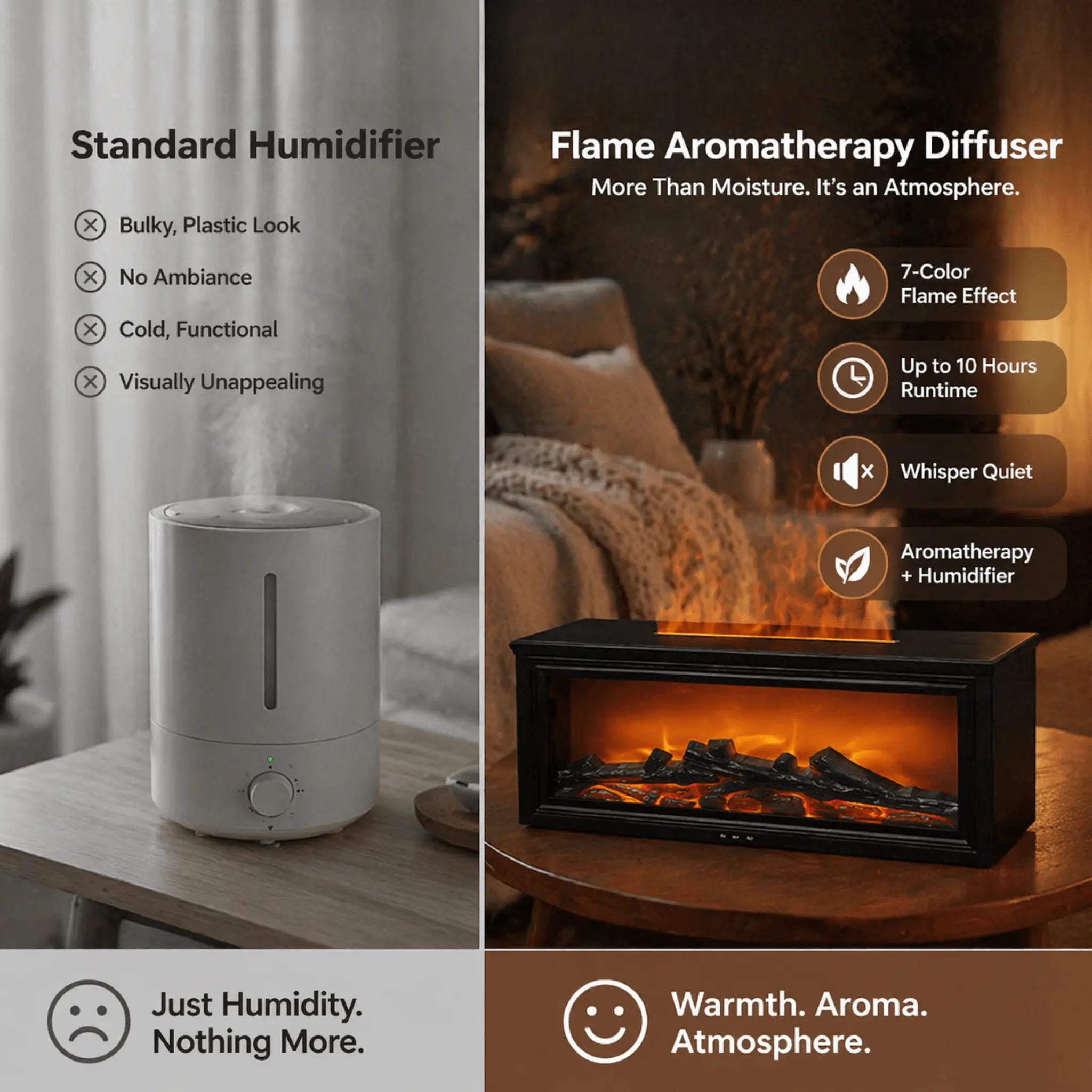 2 in 1 Flame Aromatherapy Diffuser & Humidifier
