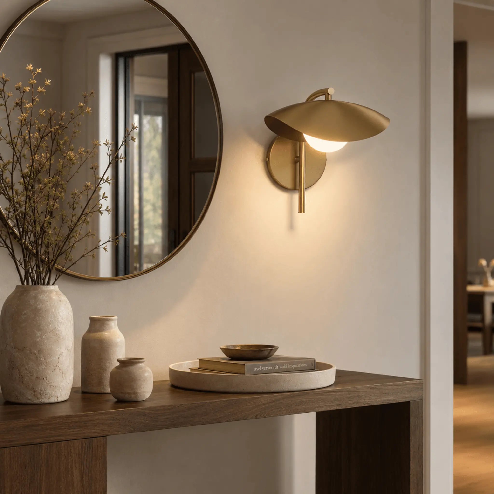 The Warm Glow Brass Sconce