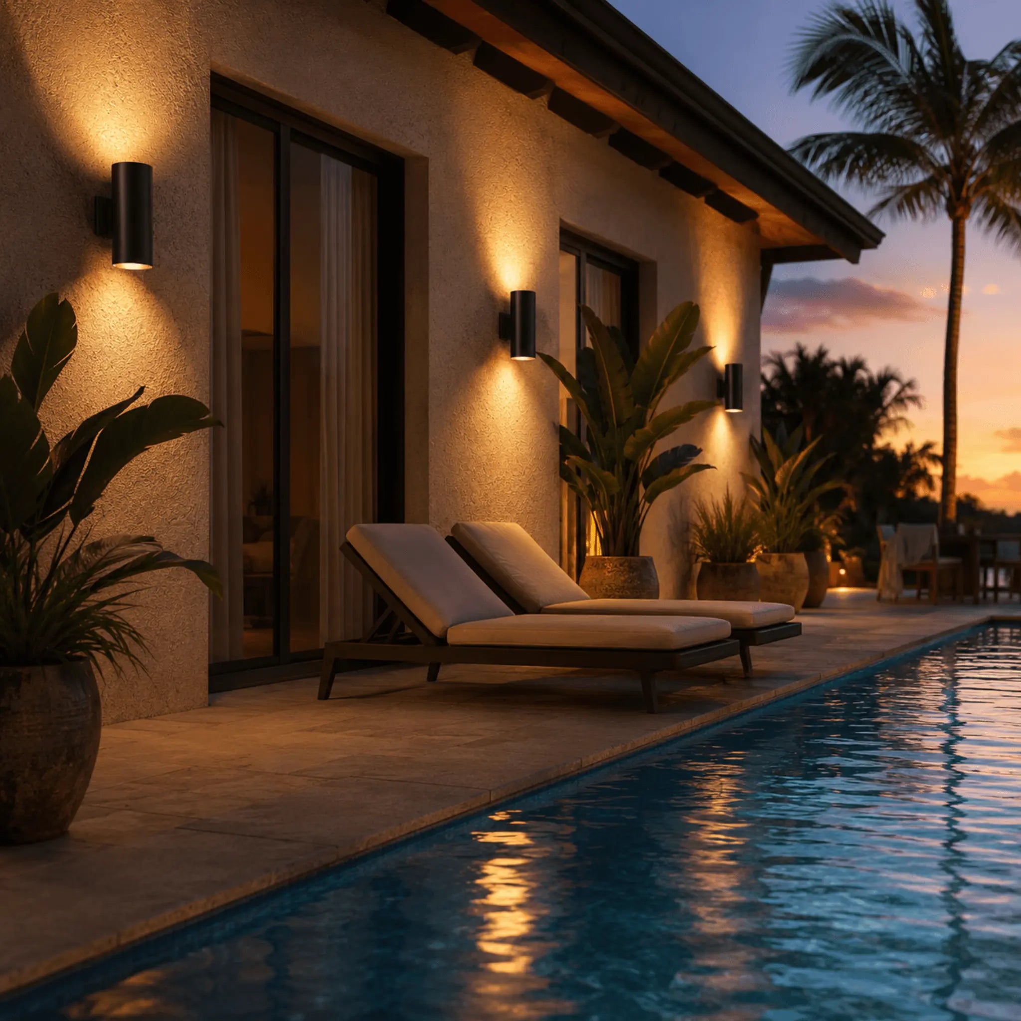 The Welcome Black Outdoor Wall Light