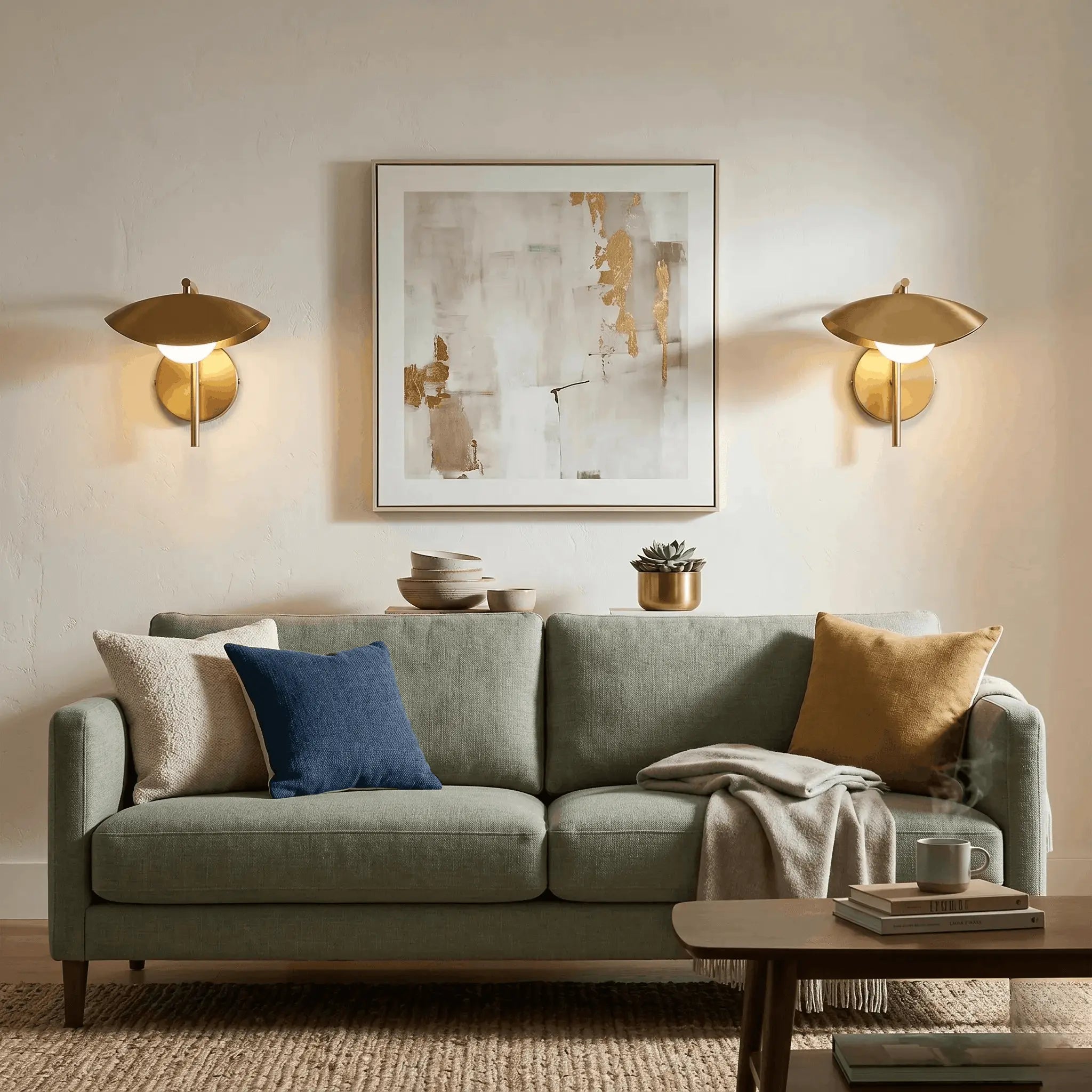The Warm Glow Brass Sconce Set