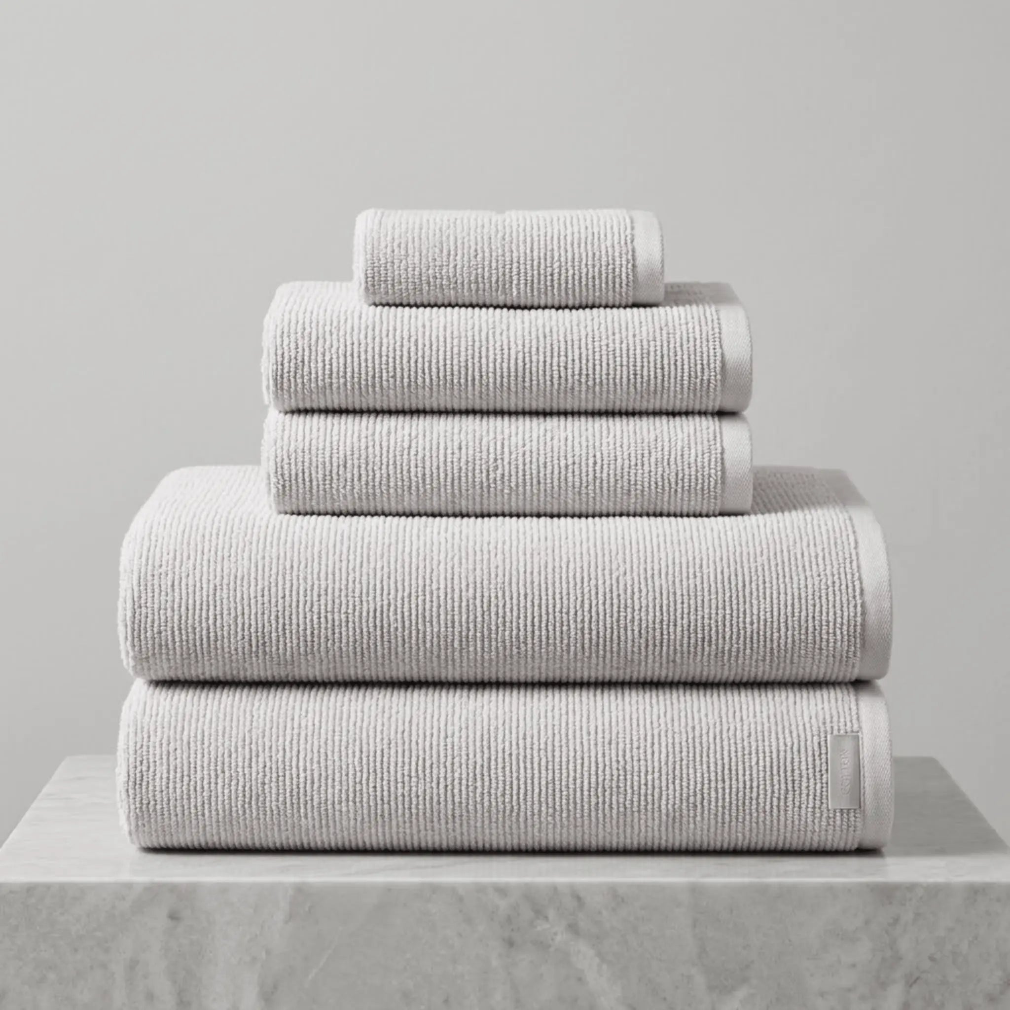 The Light Turkish Ribbed Bath Towel Bundle