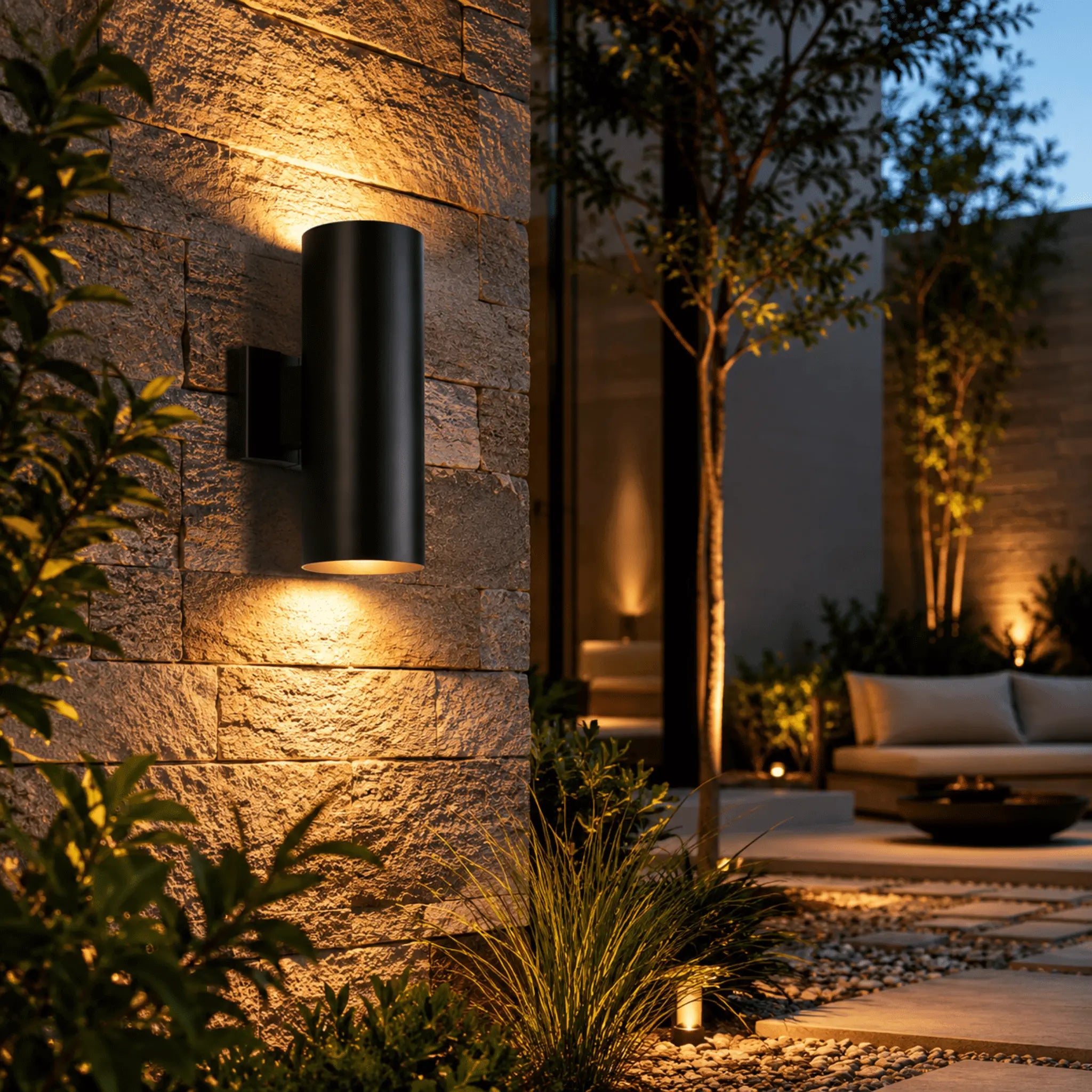 The Welcome Black Outdoor Wall Light