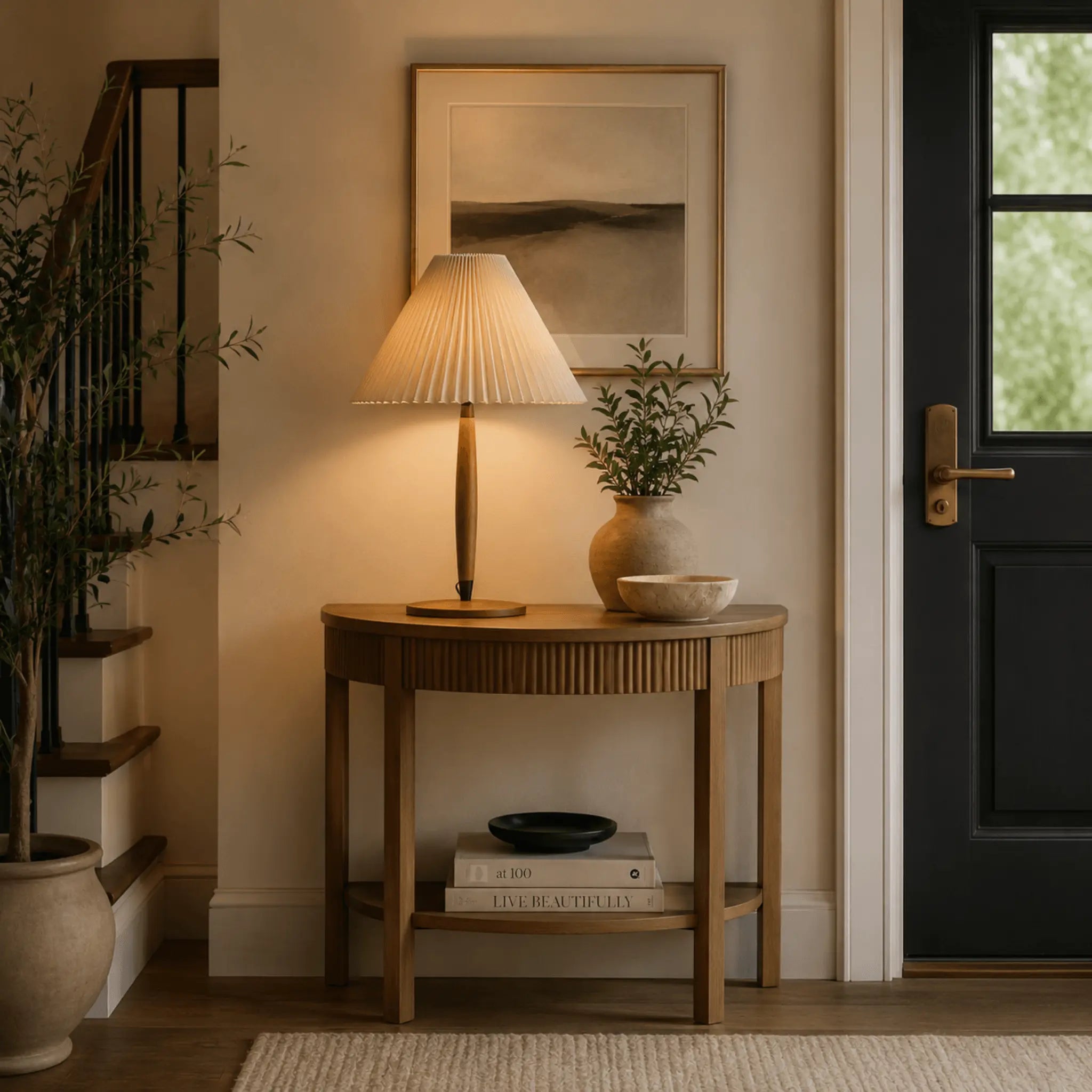 The Warm Glow Walnut Table Lamp