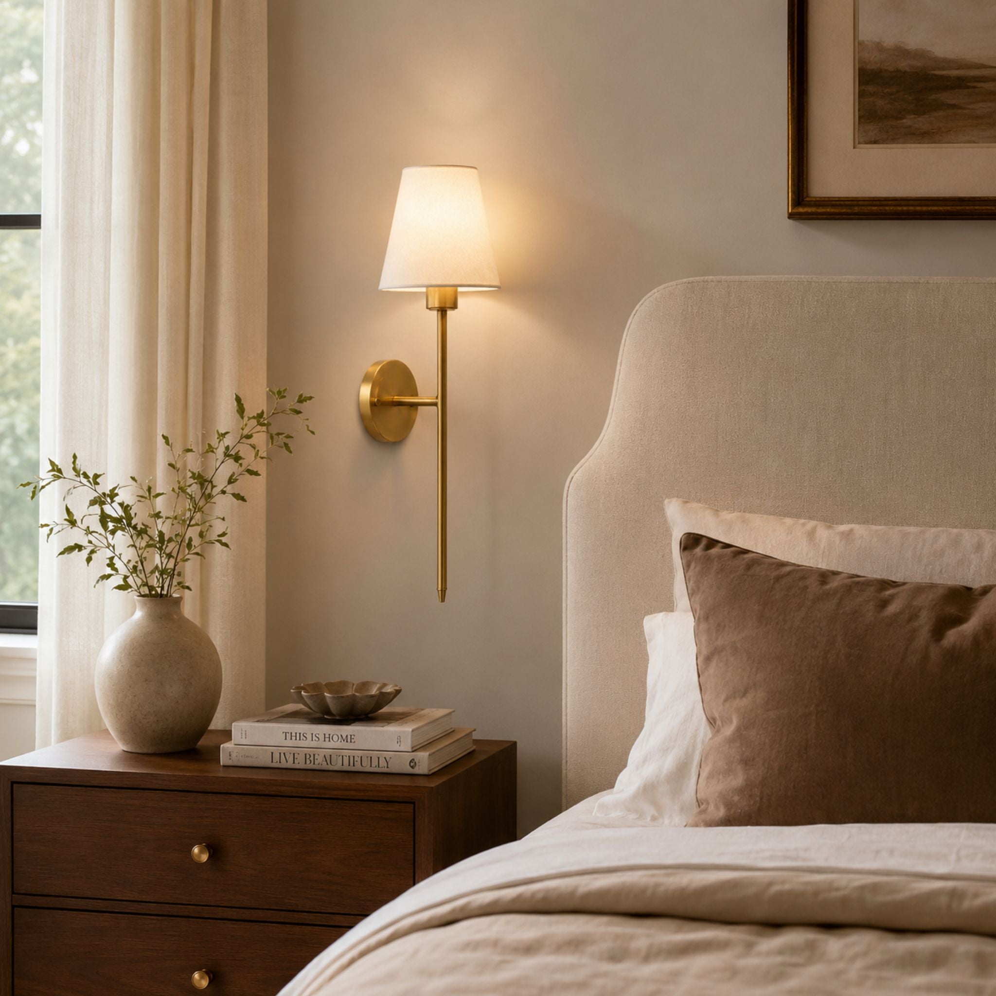 The Noir Linen Tail Sconce