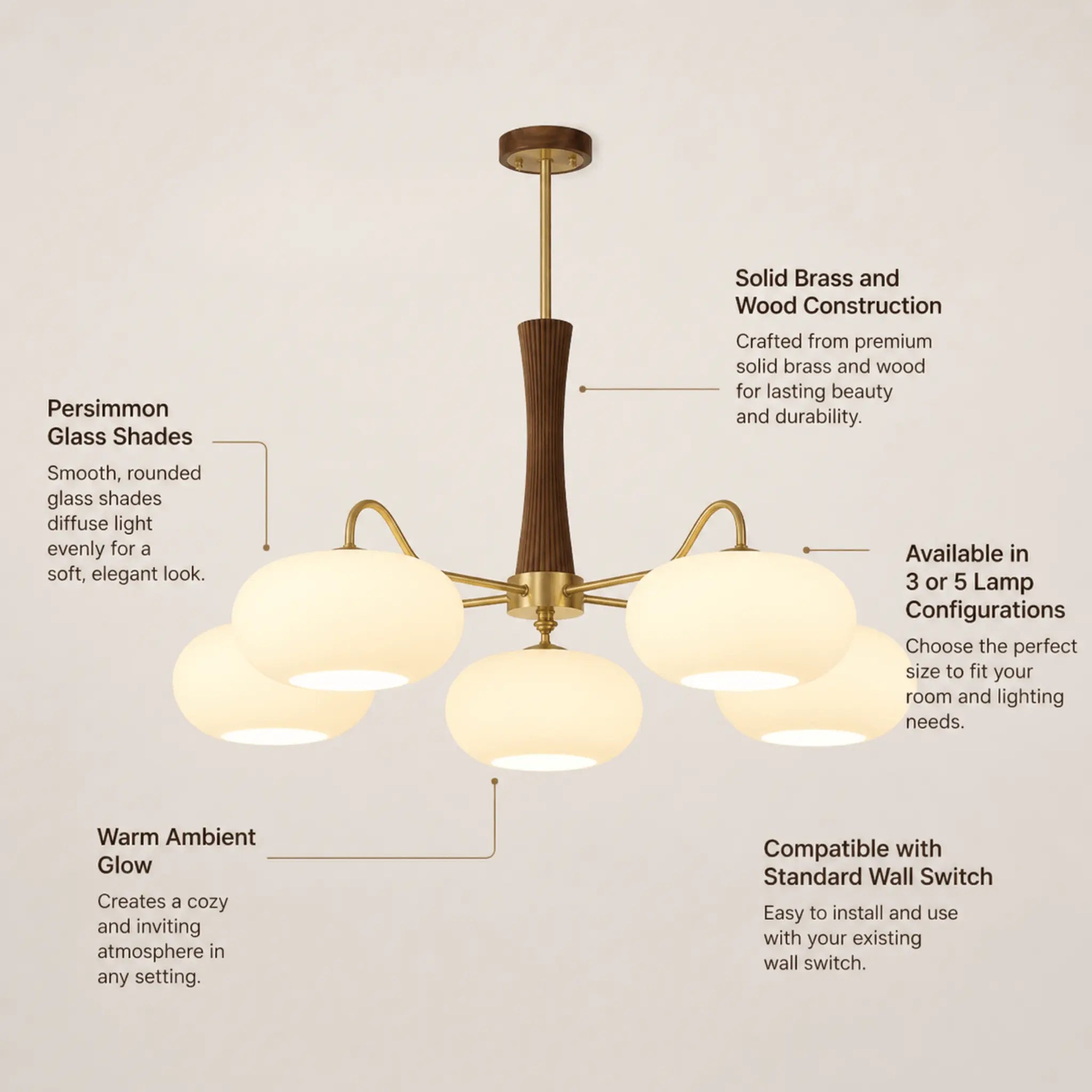 The Persimmon Wood Ceiling Light