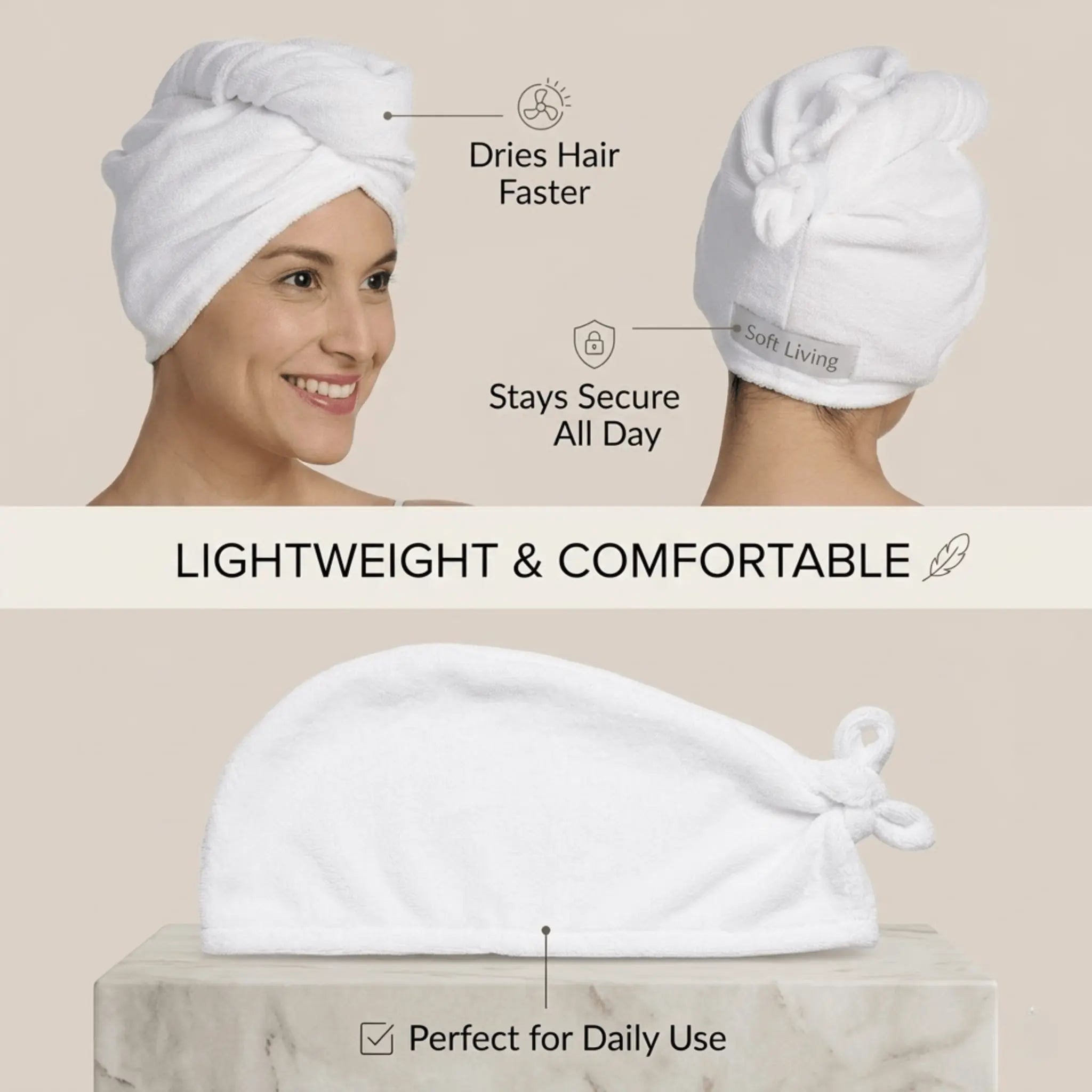 The Fast Dry Microfiber Hair Towel