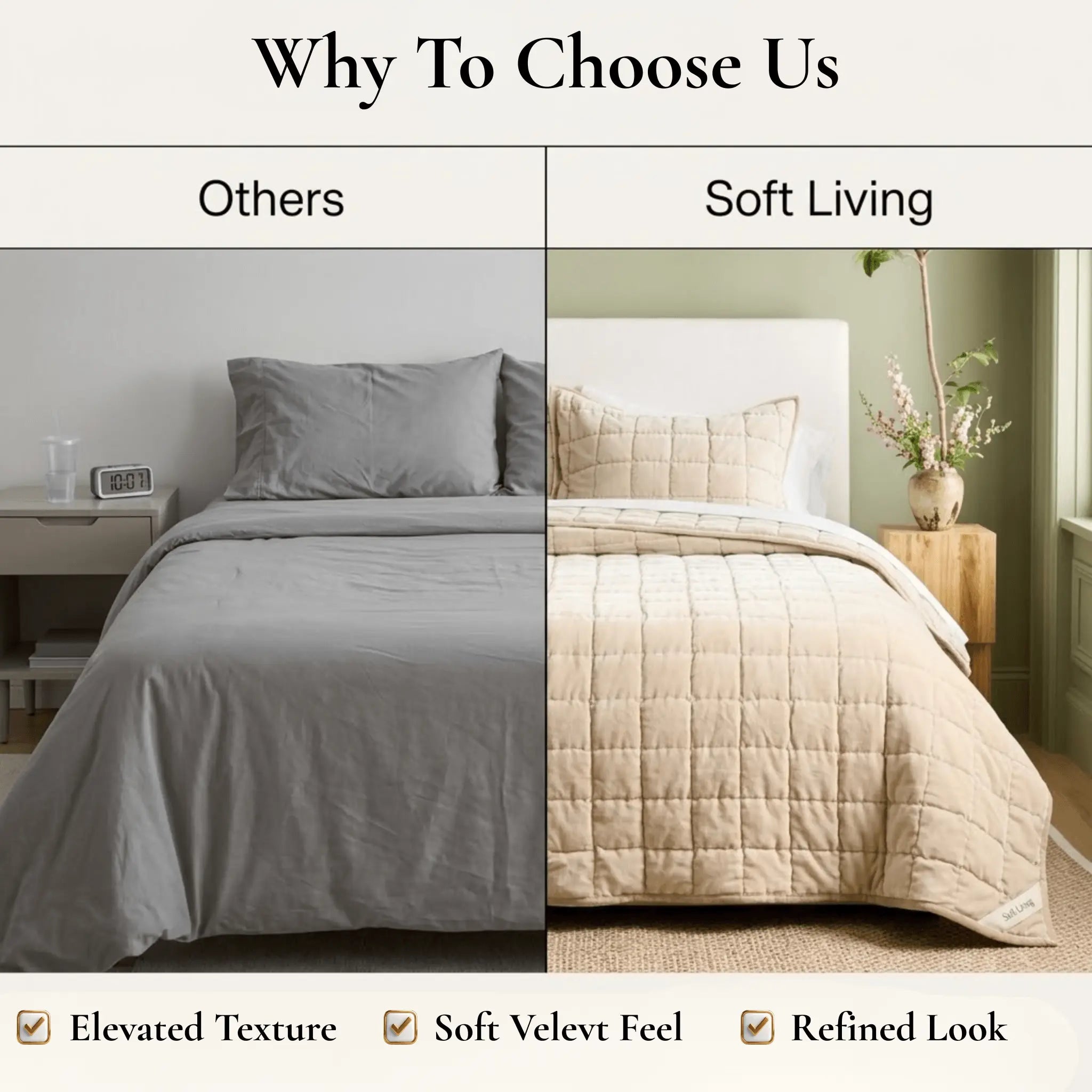 The Soft Living Cotton Velvet Quilt Set