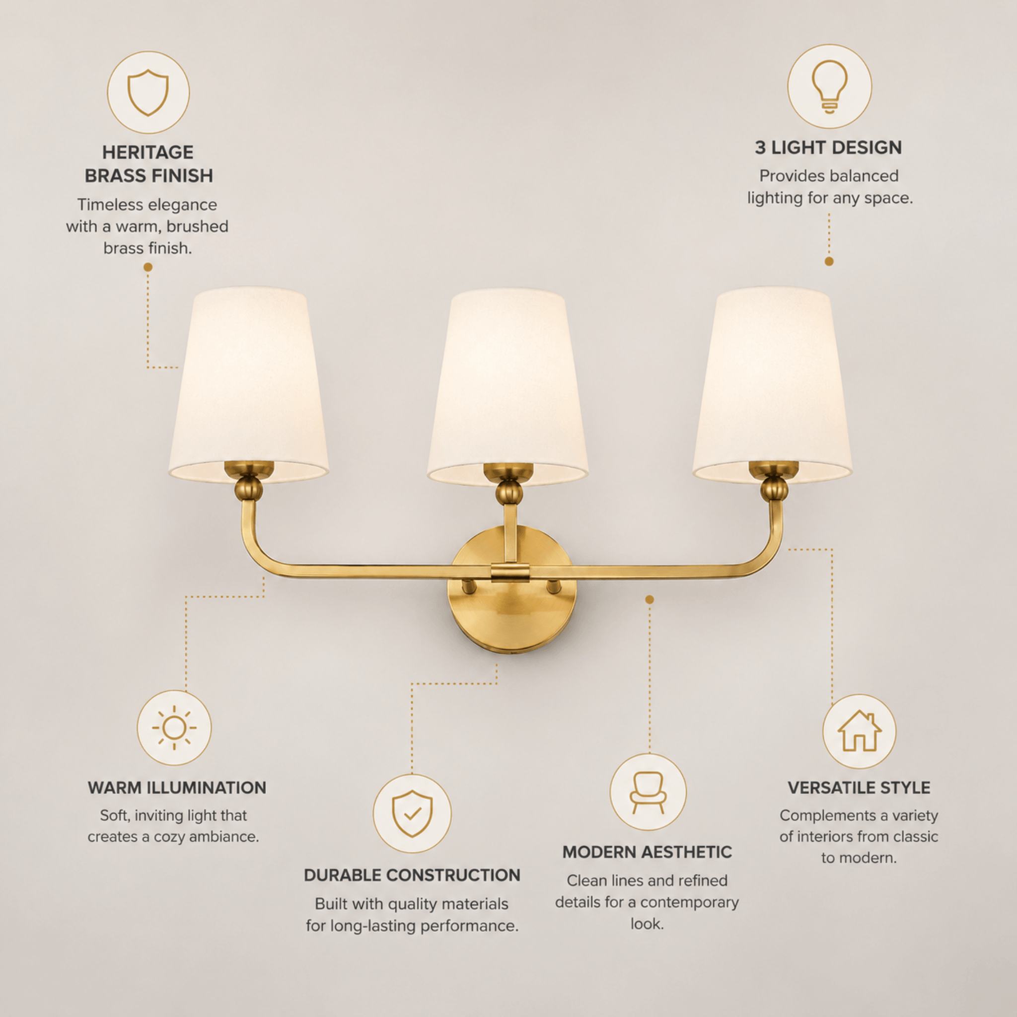 The Designer Brass Vanity Light