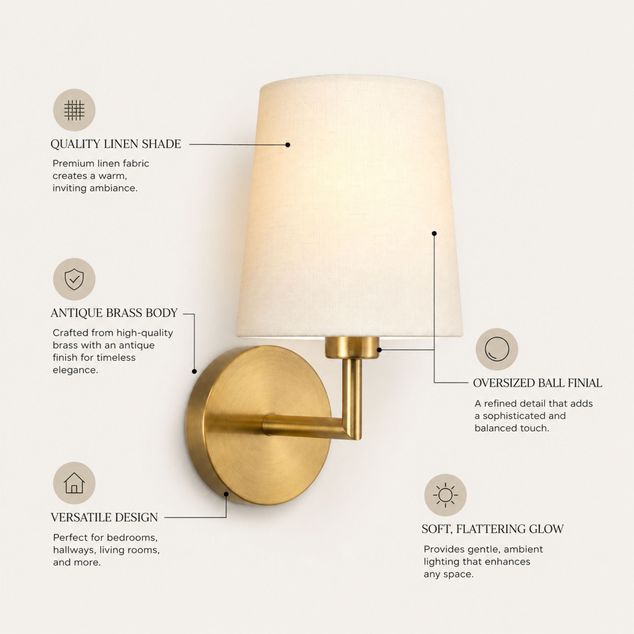 The Soft Glow Brass Sconce