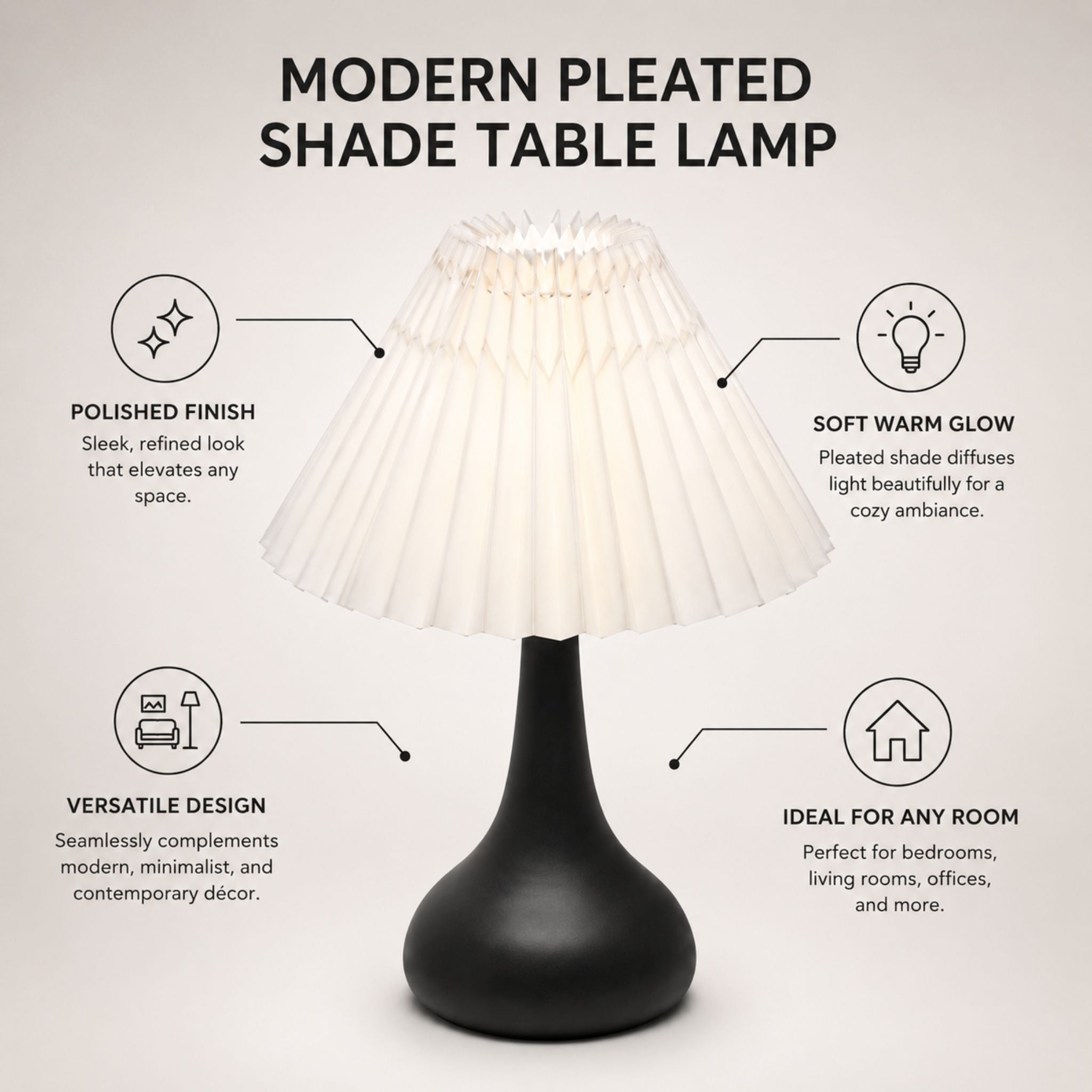 The Modern Pleated Shade Table Lamp