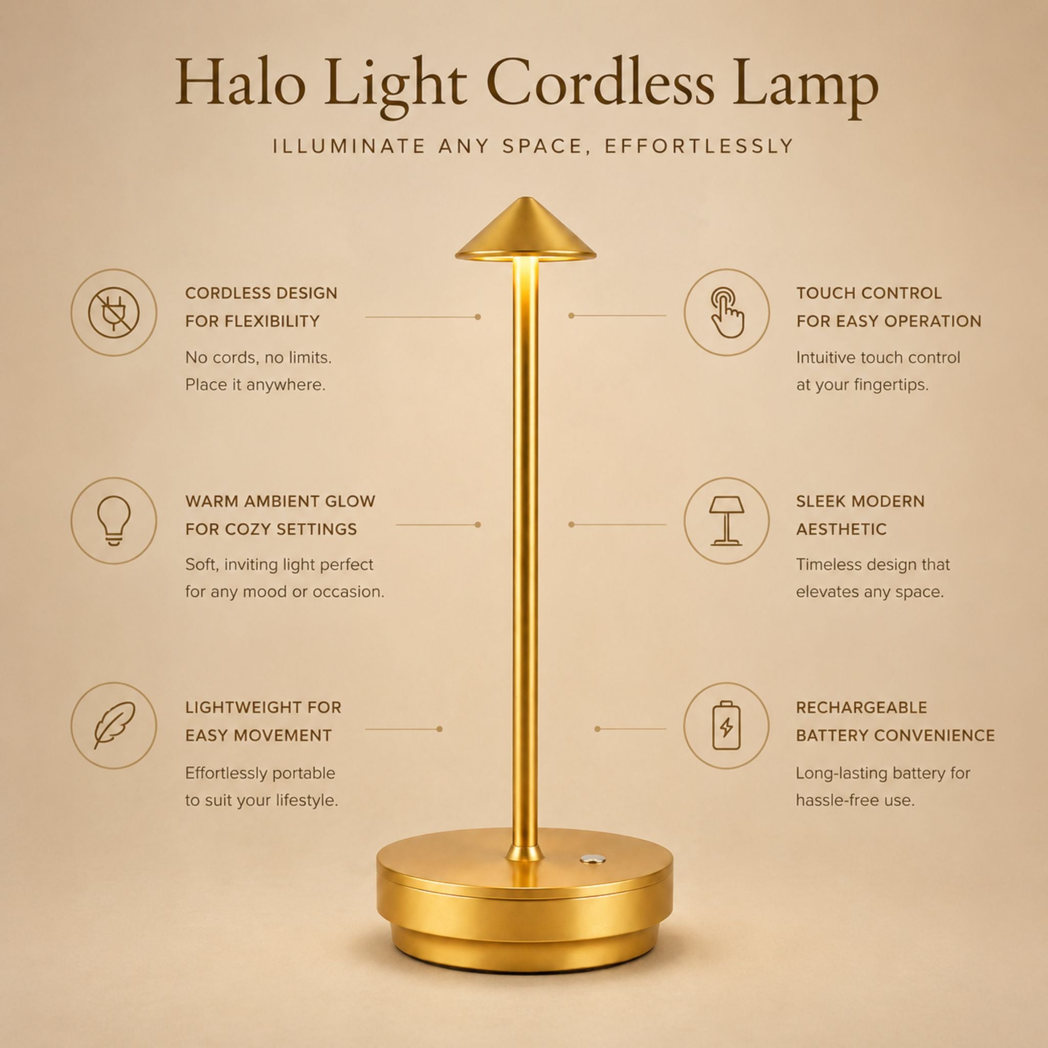 The Halo Light Cordless Lamp