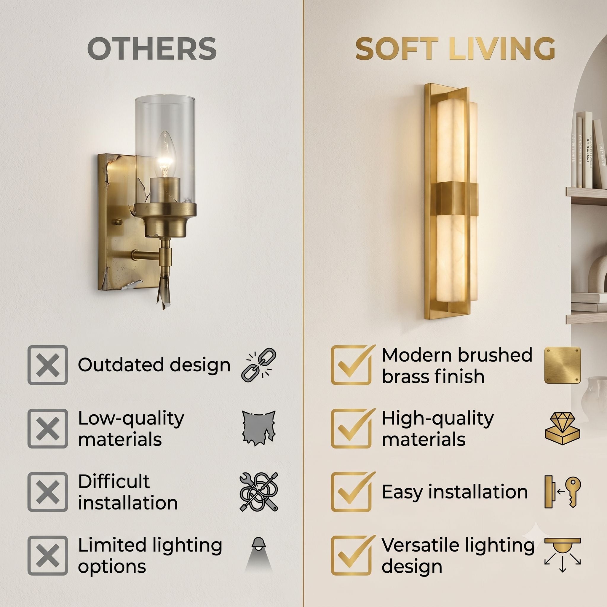 The Opaline Gold Wall Light