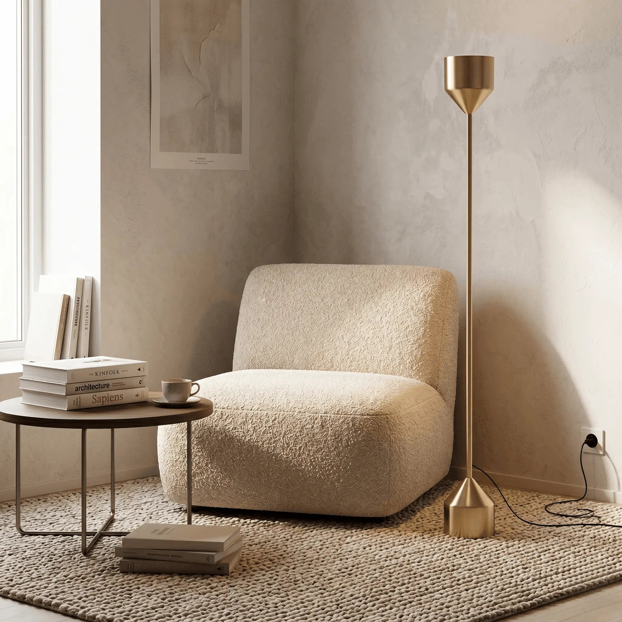 The Corner Glow Brass Floor Lamp