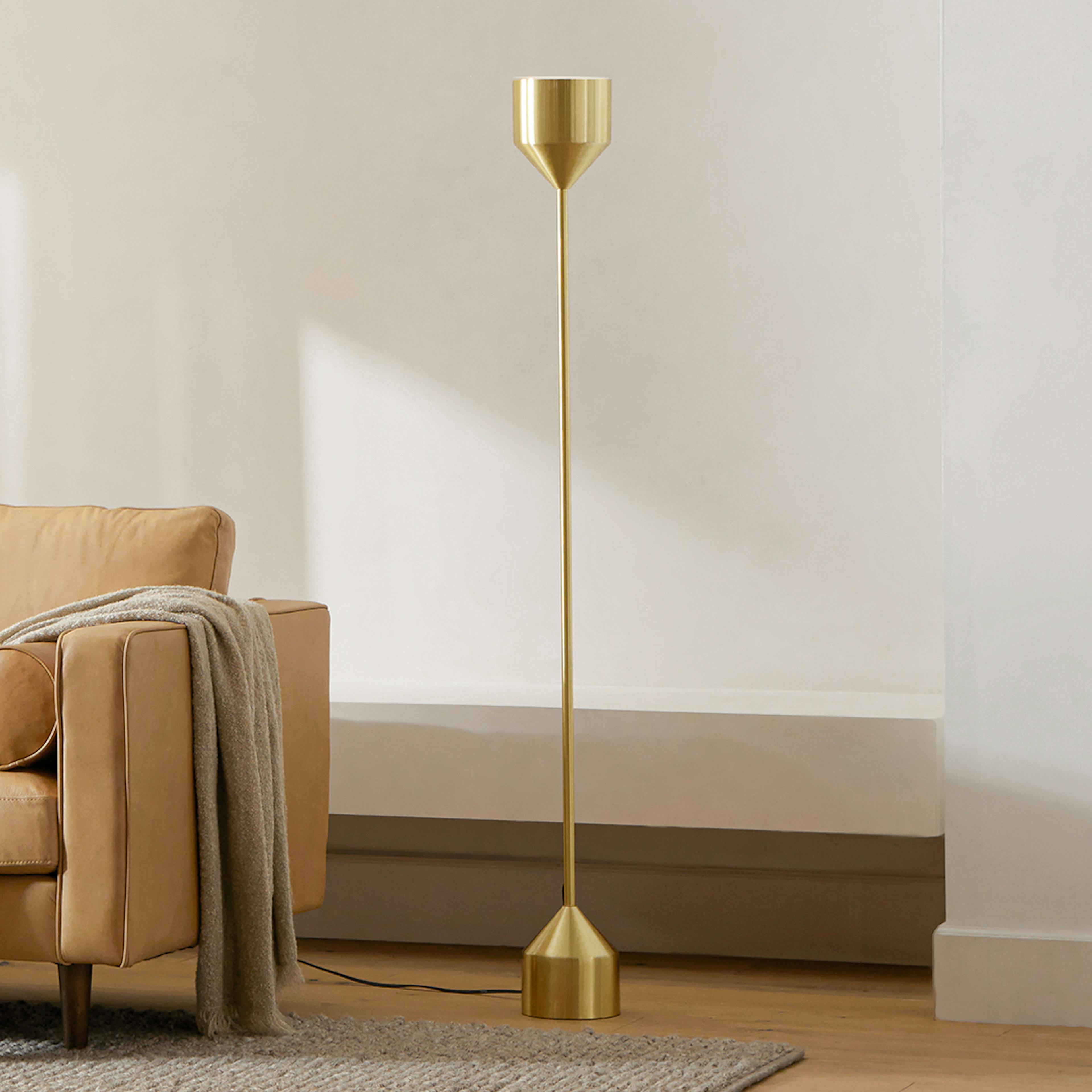 The Corner Glow Brass Floor Lamp